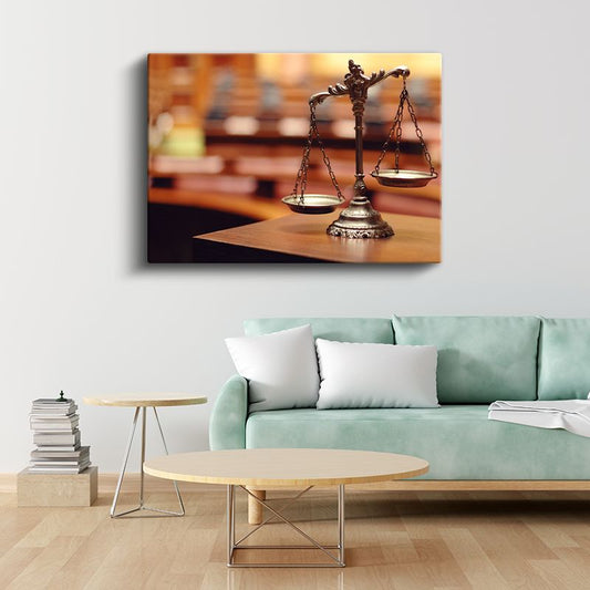 Avukat - Klasik Adalet Terazisi Kanvas Tablo