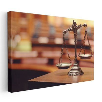 Avukat - Klasik Adalet Terazisi Kanvas Tablo