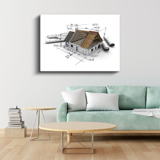 İnşaat Mühendisi - İleri Çatı Mühendisliği ve Tasarım Teknikleri Kanvas Tablo