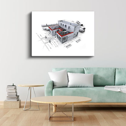 Mimar - Yenilikçi Yapı Tasarımı ve Mimari Detaylar Kanvas Tablo