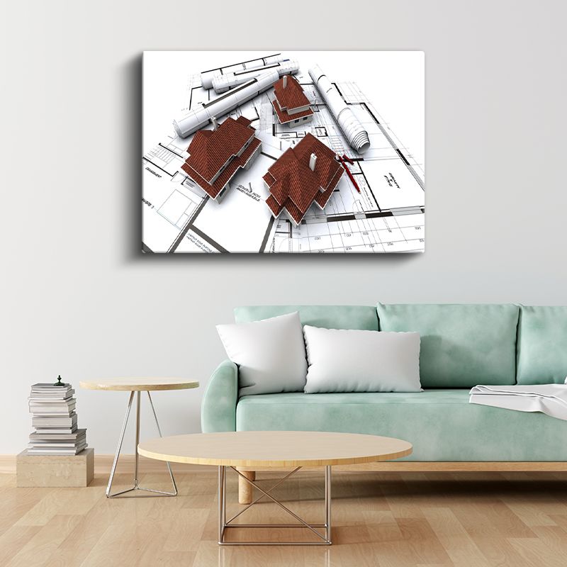 Mimar - Proje Planları ve 3D Ev Tasarımı Kanvas Tablo