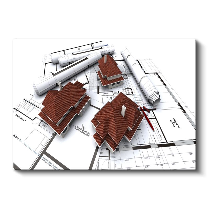 Mimar - Proje Planları ve 3D Ev Tasarımı Kanvas Tablo