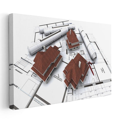 Mimar - Proje Planları ve 3D Ev Tasarımı Kanvas Tablo