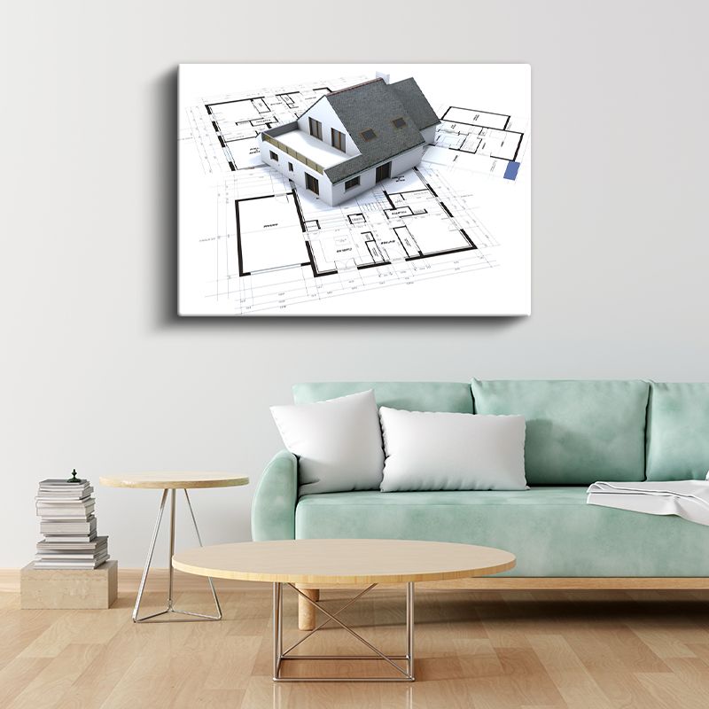 Mimar - Konut Projesi ve Teknik Çizim Kanvas Tablo