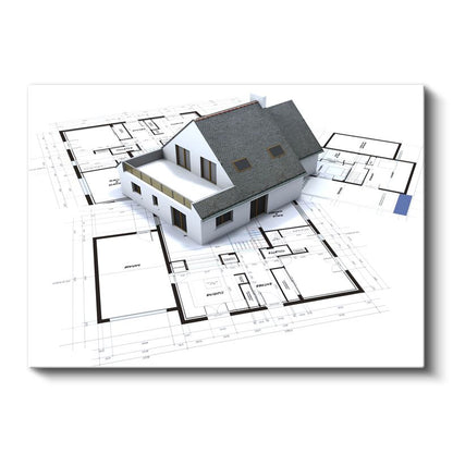 Mimar - Konut Projesi ve Teknik Çizim Kanvas Tablo