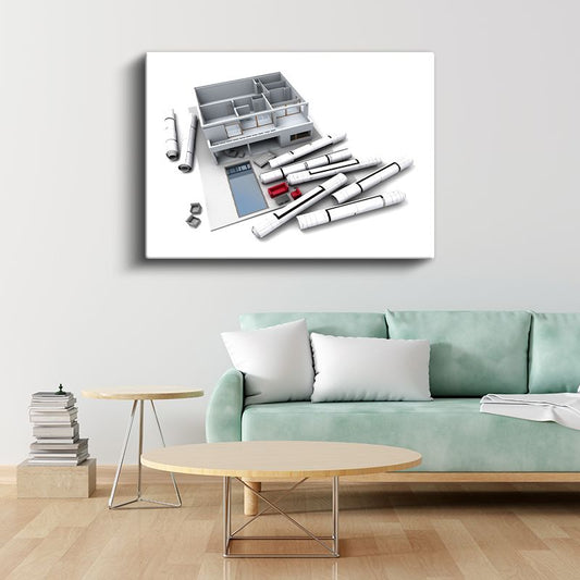 Mimar - Villa Tasarımı ve Proje Detayları Kanvas Tablo