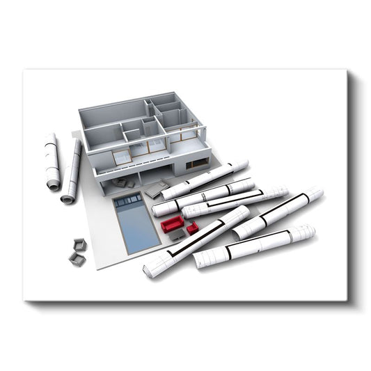 Mimar - Villa Tasarımı ve Proje Detayları Kanvas Tablo