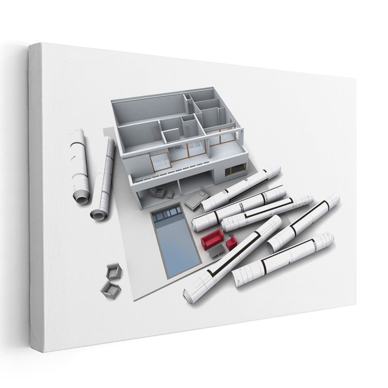 Mimar - Villa Tasarımı ve Proje Detayları Kanvas Tablo