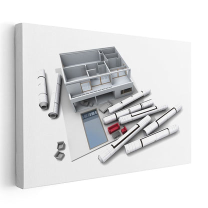 Mimar - Villa Tasarımı ve Proje Detayları Kanvas Tablo