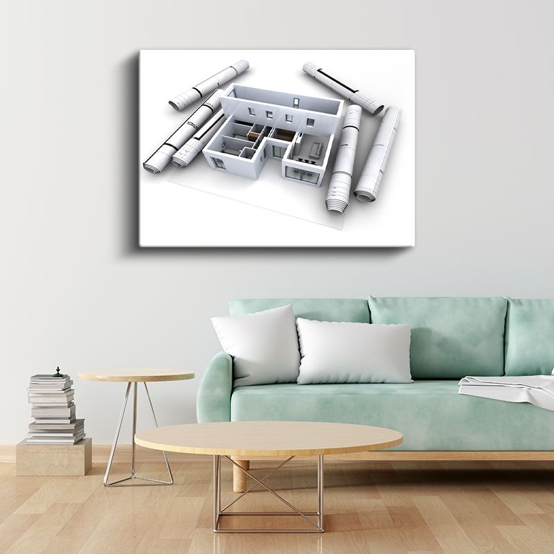 İnşaat Mühendisi - Yapı Modeli ve Teknik Planlar Kanvas Tablo