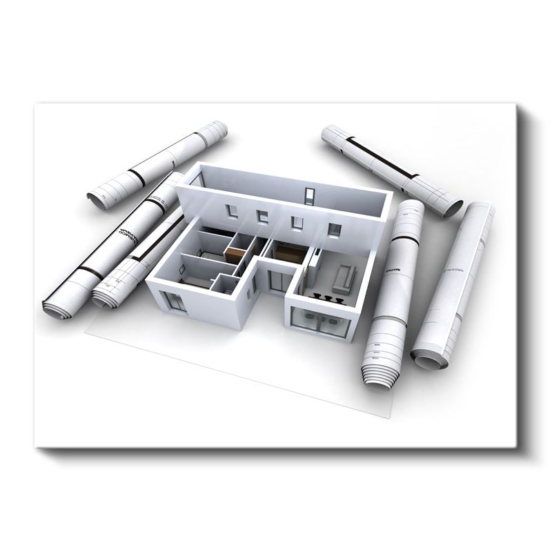 İnşaat Mühendisi - Yapı Modeli ve Teknik Planlar Kanvas Tablo