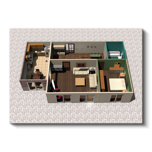 İç Mimar - Yaşam Alanı Planlaması Kanvas Tablo