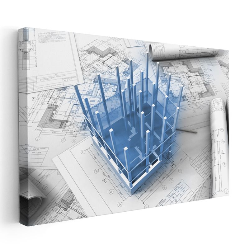 Mimar - Bina Projelendirme Süreci Kanvas Tablo
