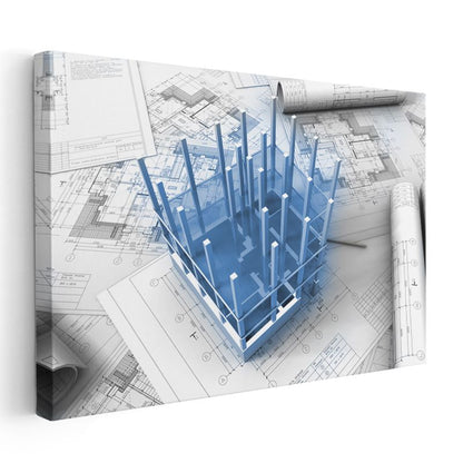 Mimar - Bina Projelendirme Süreci Kanvas Tablo