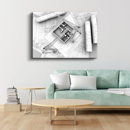 Mimar - Teknik Çizim ve Planlama Kanvas Tablo