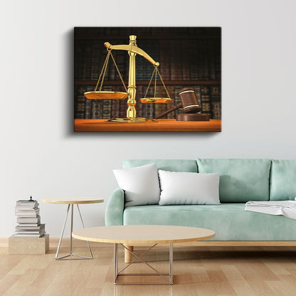 Avukat - Adalet Terazisi ve Hukuk Prensipleri Kanvas Tablo