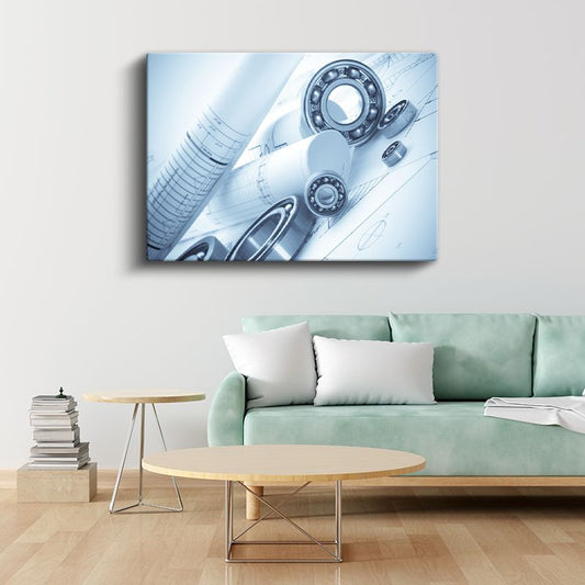 Makine Mühendisi - Teknik Çizim ve Parçalar Kanvas Tablo