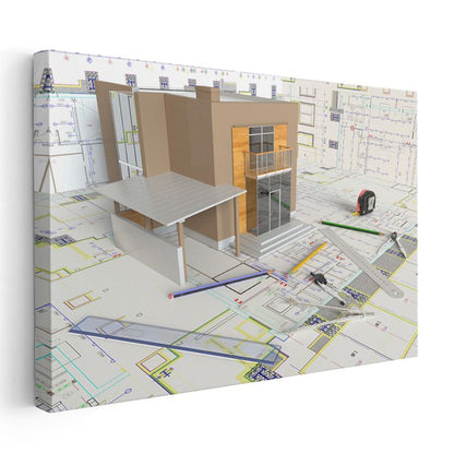 Mimar - Çağdaş Yapı Mimarisi ve Tasarım İlkeleri Kanvas Tablo