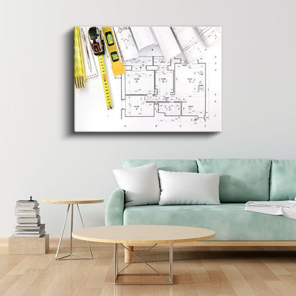 İnşaat Mühendisi - Teknik Plan ve Ölçüm Kanvas Tablo