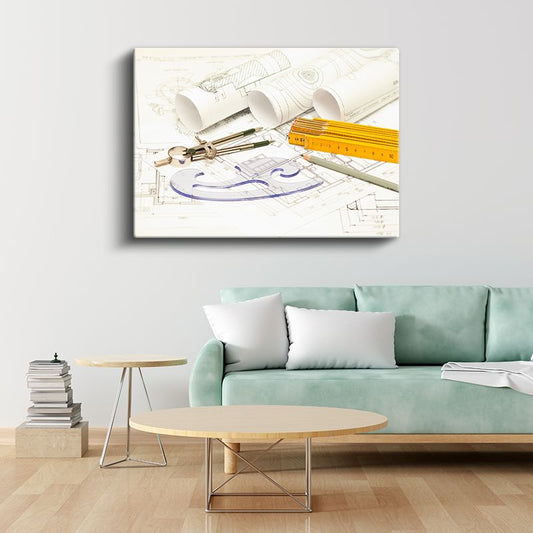 Mimar - Teknik Çizim Sanatı Kanvas Tablo