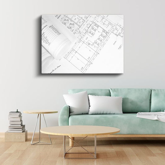 Mimar - Yapı Planları ve Teknik Çizimler Kanvas Tablo