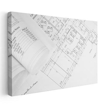 Mimar - Yapı Planları ve Teknik Çizimler Kanvas Tablo