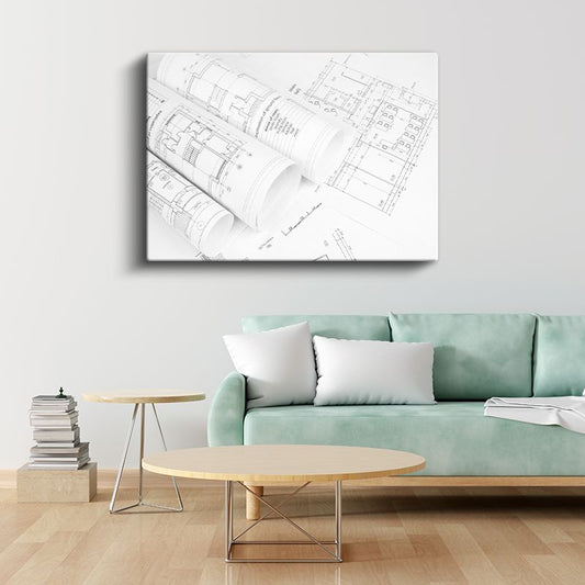 İnşaat Mühendisi - Yapı Projeleri ve Planlar Kanvas Tablo