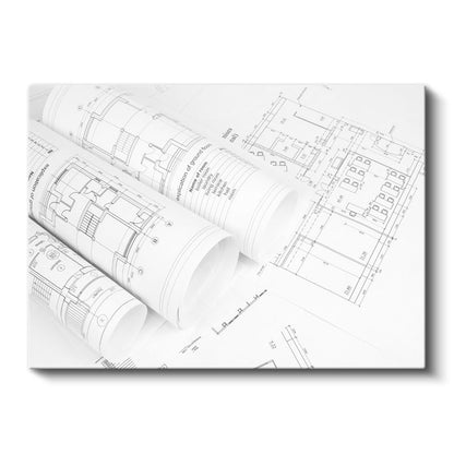 İnşaat Mühendisi - Yapı Projeleri ve Planlar Kanvas Tablo