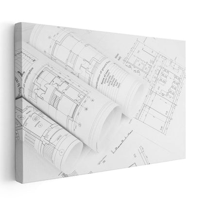İnşaat Mühendisi - Yapı Projeleri ve Planlar Kanvas Tablo
