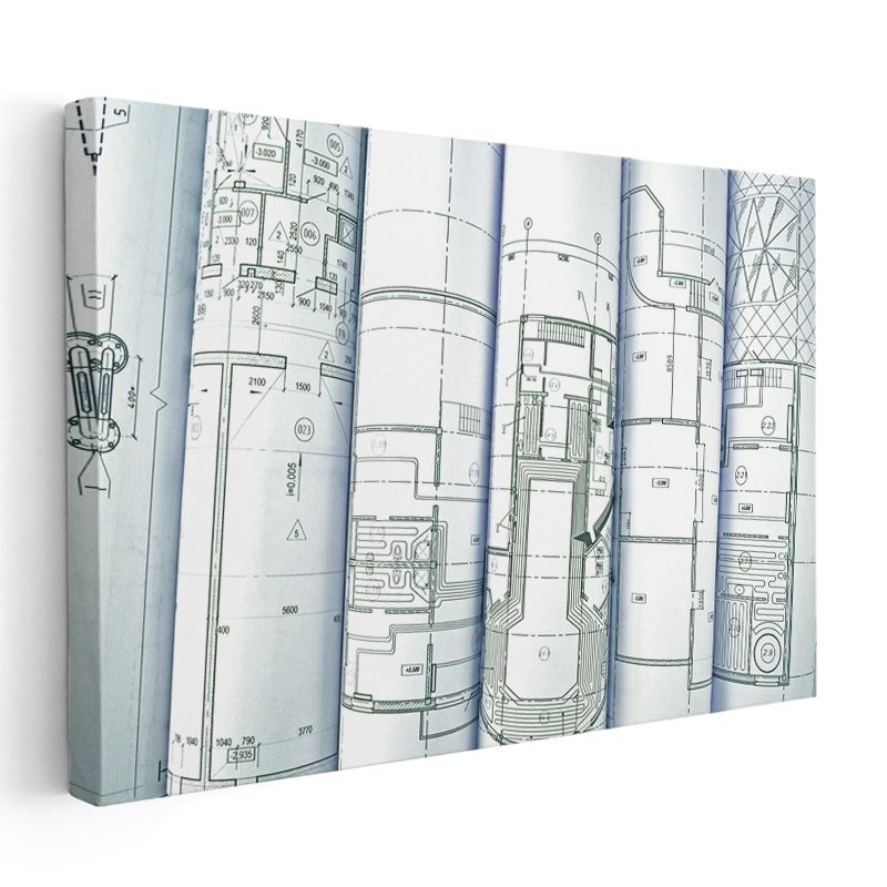 Mimar - Proje Arşivi ve Teknik Çizimler Kanvas Tablo
