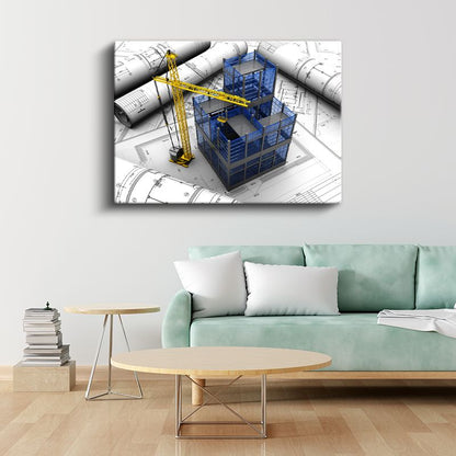 İnşaat Mühendisi - Bina İnşaatı ve Proje Planlaması Kanvas Tablo