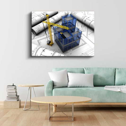 İnşaat Mühendisi - Bina İnşaatı ve Proje Planlaması Kanvas Tablo