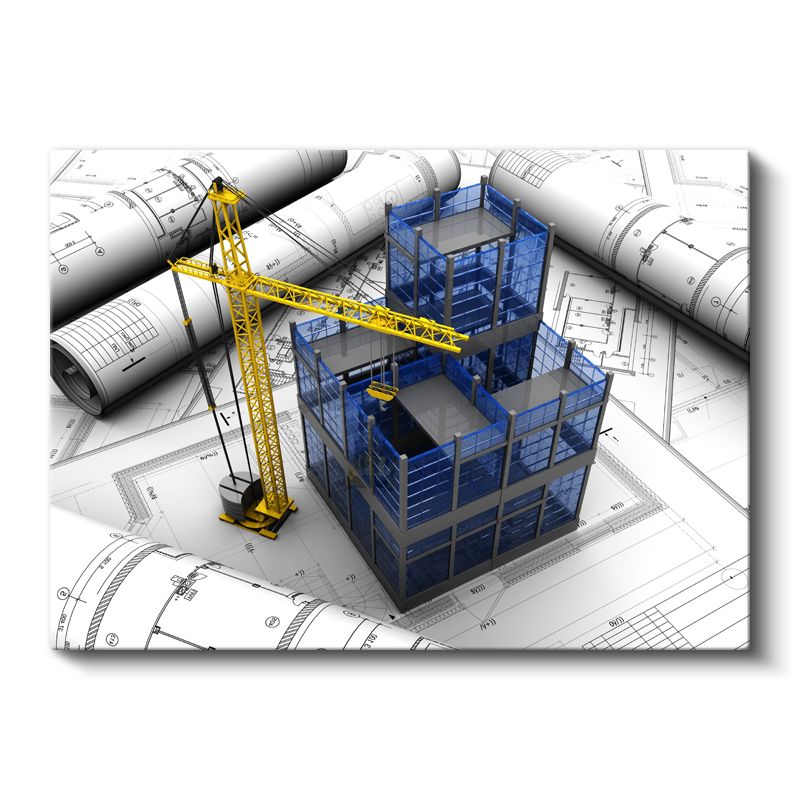 İnşaat Mühendisi - Bina İnşaatı ve Proje Planlaması Kanvas Tablo