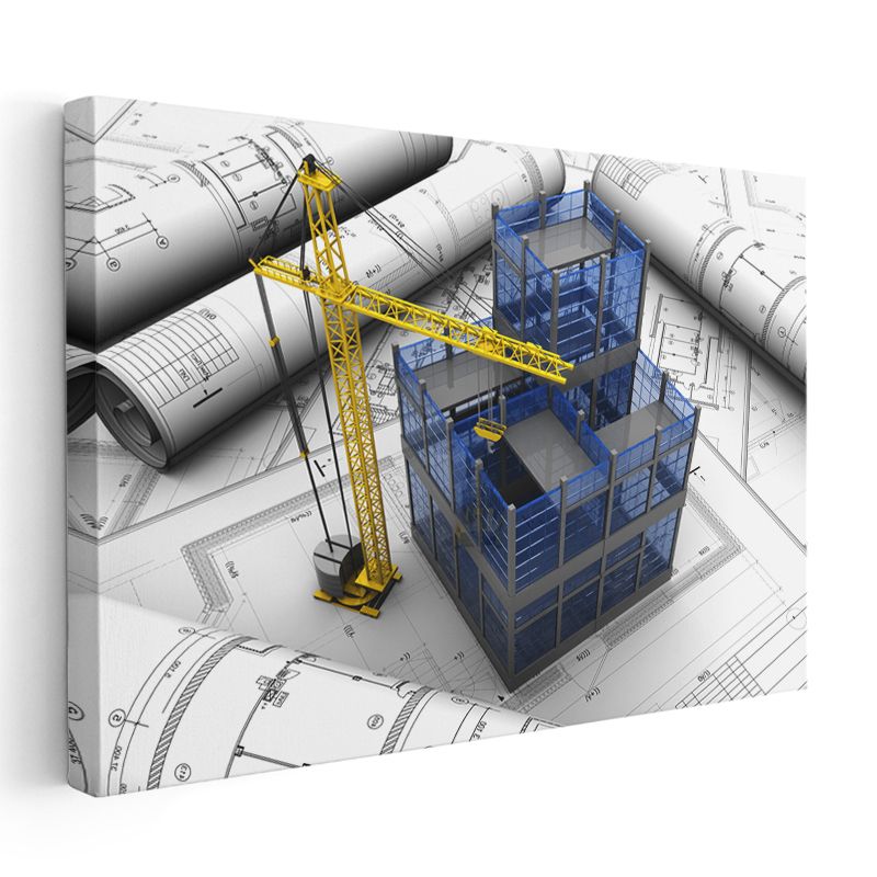 İnşaat Mühendisi - Bina İnşaatı ve Proje Planlaması Kanvas Tablo