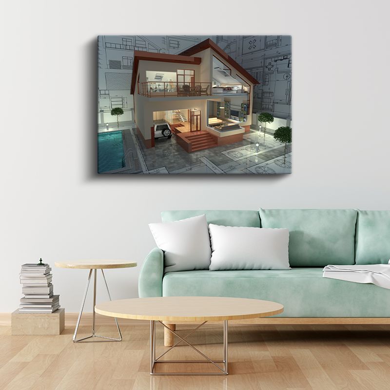 Mimar - Modern Villa Tasarımı ve Konsepti Kanvas Tablo