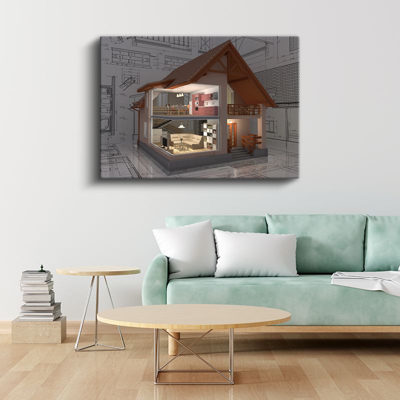 Mimar - Çatı Katı Ev Projesi Kanvas Tablo