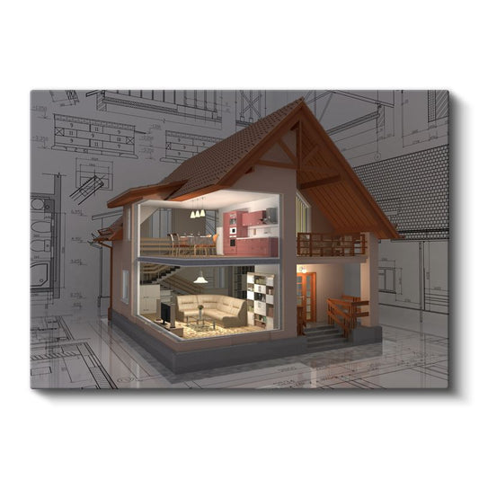 Mimar - Çatı Katı Ev Projesi Kanvas Tablo