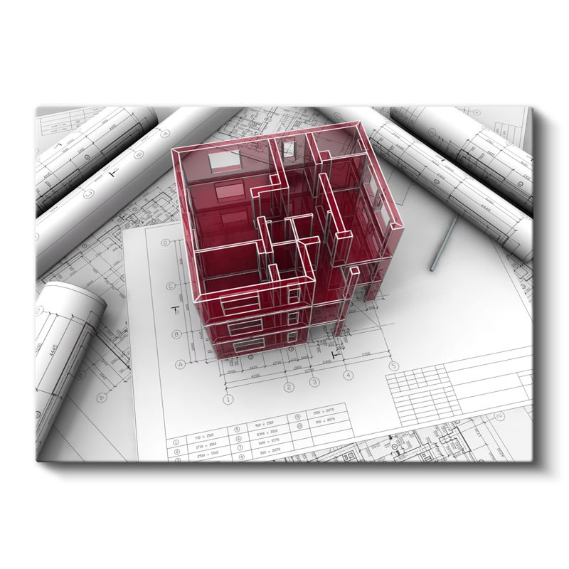 Mimar - Bilgisayar Destekli 3D Bina Modelleme ve Render Kanvas Tablo