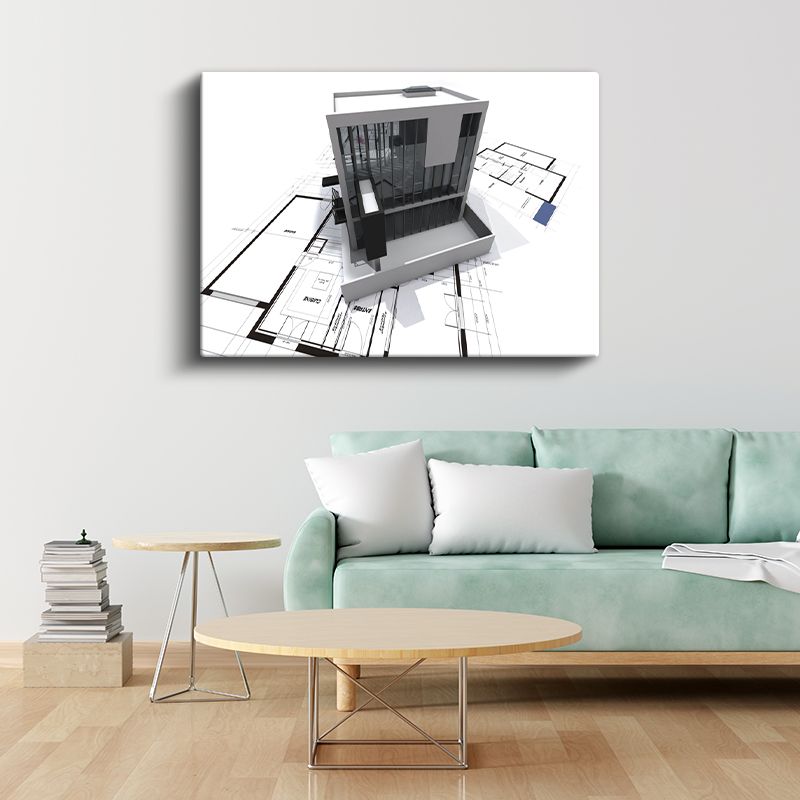 Mimar - Futuristik Bina Tasarım Konsepti ve Mimari İnovasyon Kanvas Tablo