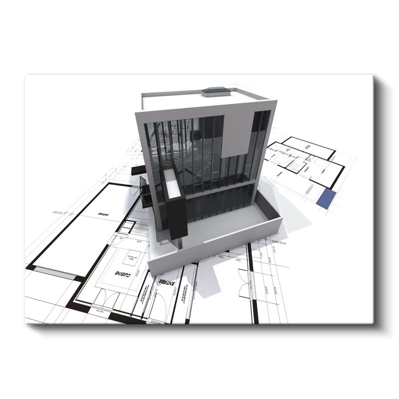 Mimar - Futuristik Bina Tasarım Konsepti ve Mimari İnovasyon Kanvas Tablo