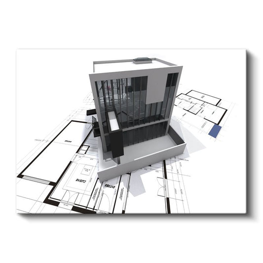 Mimar - Futuristik Bina Tasarım Konsepti ve Mimari İnovasyon Kanvas Tablo