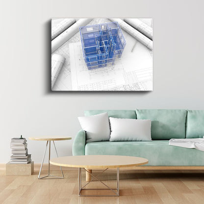 Mimar - 3D Bina Modelleme Projesi Kanvas Tablo