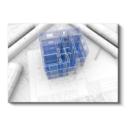 Mimar - 3D Bina Modelleme Projesi Kanvas Tablo