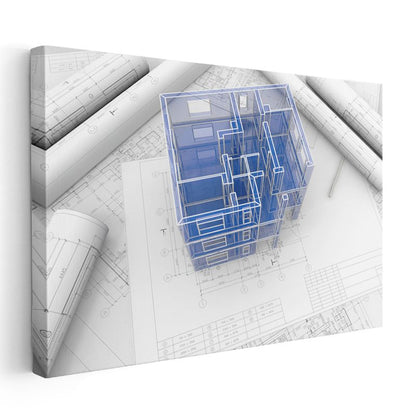 Mimar - 3D Bina Modelleme Projesi Kanvas Tablo