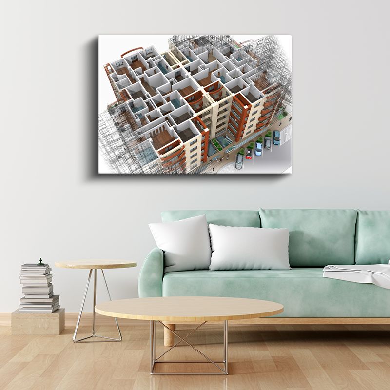 İnşaat Mühendisi - Apartman Kompleksi Projesi Kanvas Tablo