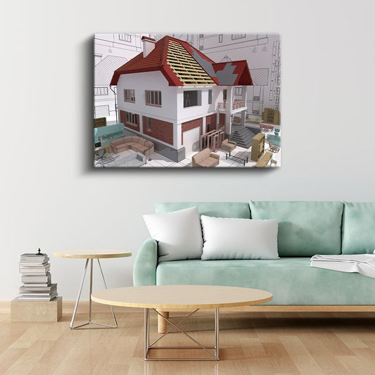 Mimar - Konforlu Modern Konut Tasarımı ve Detayları Kanvas Tablo