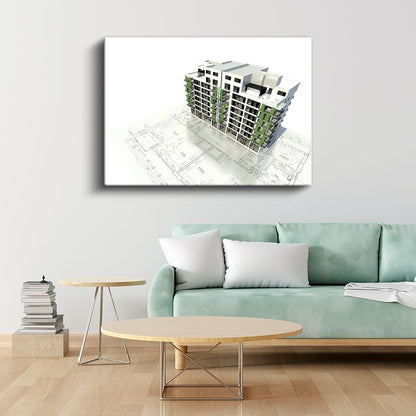 Mimar - Çok Katlı Rezidans Projesi Kanvas Tablo