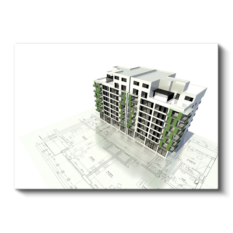 Mimar - Çok Katlı Rezidans Projesi Kanvas Tablo
