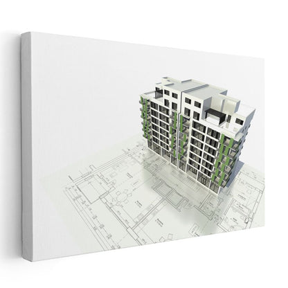 Mimar - Çok Katlı Rezidans Projesi Kanvas Tablo