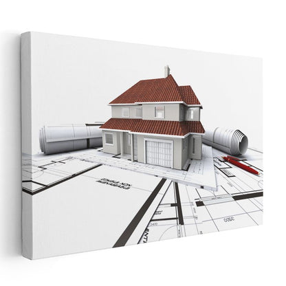 İnşaat Mühendisi - Konut Projesi Kanvas Tablo